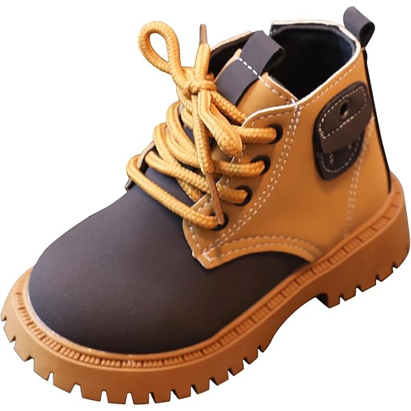 HCNTES Kids Gilrs Combat Ankle Boots Lace Up Inner Zipper Fashion Booties(Black,10