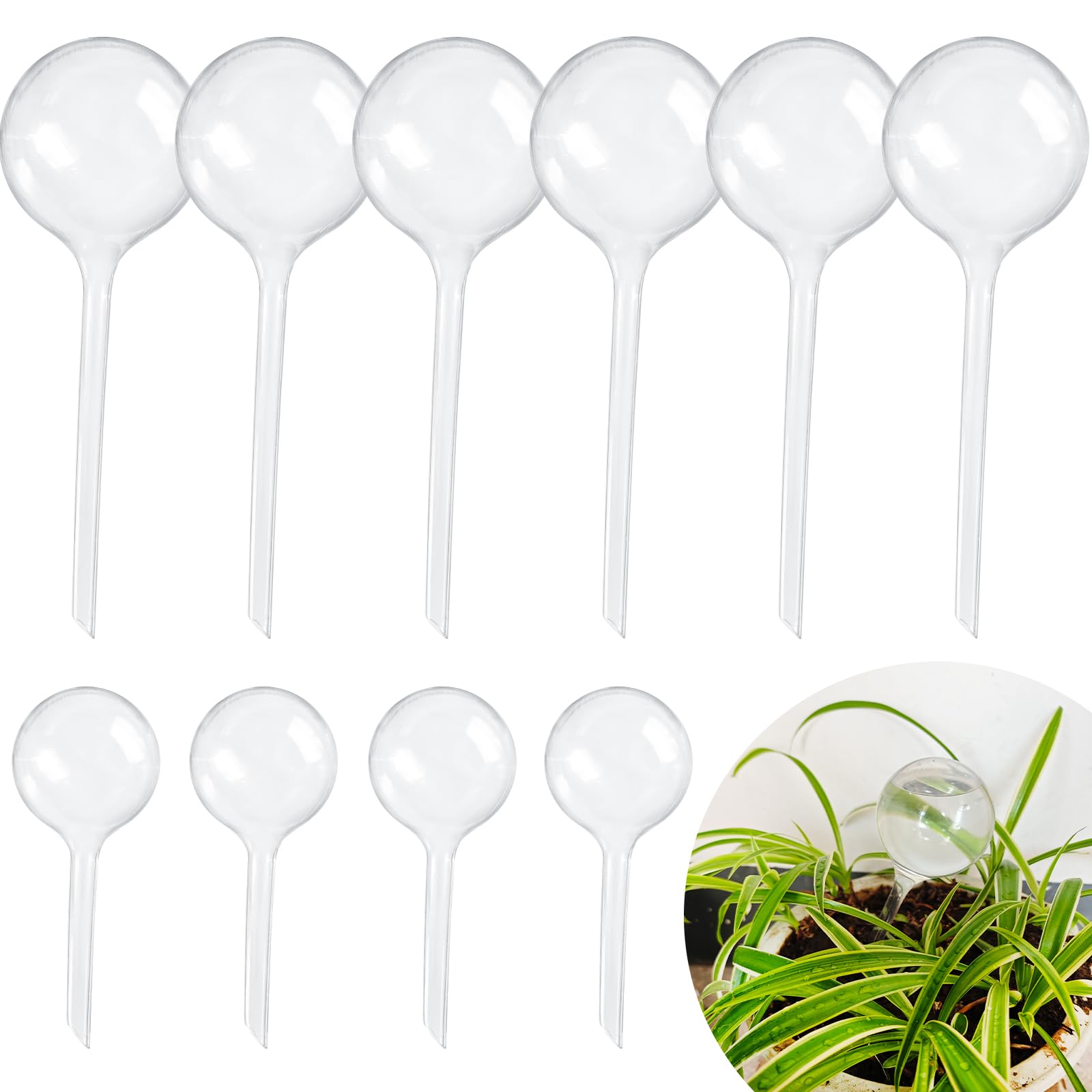 View 1 of 10 Pcs Plant Watering Cans,Plant Watering Globes,Plant Self-Watering Bulbs,Plastic Plant Automatic Water Devices for Indoor Outdoor Potter Plants