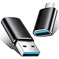 Temdan USB to USB C Adapter 2 Pack,【Type C Female to A Male Charger Converter】&【USB C Male to USB Female】 for Apple Watch Ultra 8 9,iPhone 15 Pro Max 14 13 12,AirPods,OTG Adapt USB to USB C-Black