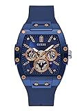 GUESS Men Analog Quartz Watch with Silicone Strap