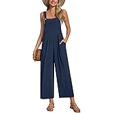 Anyally Women's Casual Jumpsuits Sleeveless Wide Leg Overalls Adjustable Romper with Pockets 2026 Summer Trendy Outfits