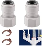 GBULTR 2 Pack Female 1/2 to 12mm Push Fit Water Adaptor White view 1