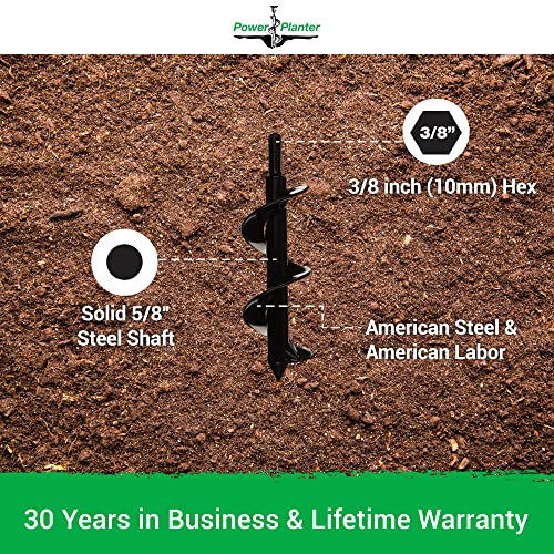 Power Planter Flower Planting Auger & Grass Plug Tool Compact Auger