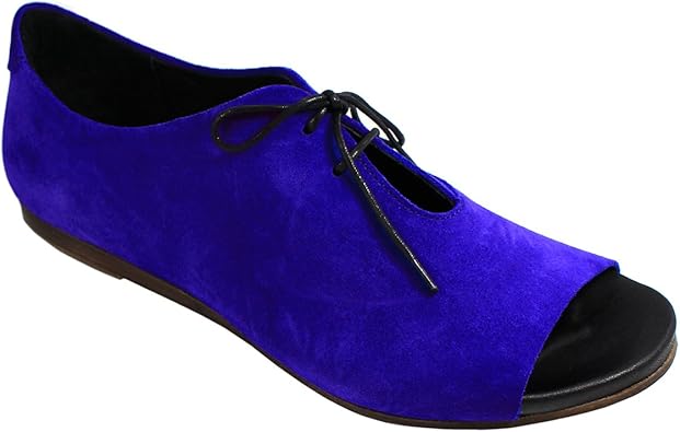 blue suede flat shoes