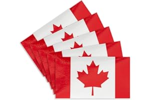 CANTENDO 5Pcs Canada Flag Decal Sticker - Canadian Flags Reflective Vinyl Car Stickers - for Car Window Bumper Waterproof Sticker (2.5 x 4.5 Inch)