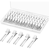 Gingbiss 60Pcs Double Prong Pin Curl Clips, 1.8 inch Duck Billed Hair Clips | Silver Duckbill Curl Clips for Styling Sectioning, Alligator Hair Clips with Storge Case for Makeup, Hair Salon, Barber, DIY