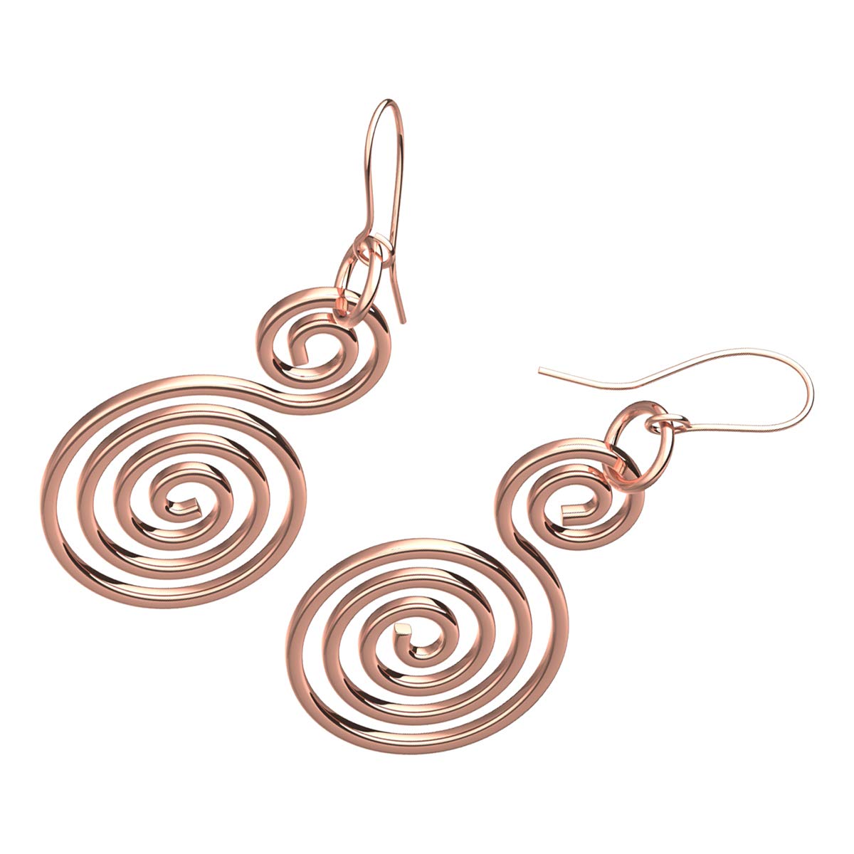 GWG Jewellery 18K Rose Gold Coated, Double Celtic Spiral Earrings in Gift Box for Women