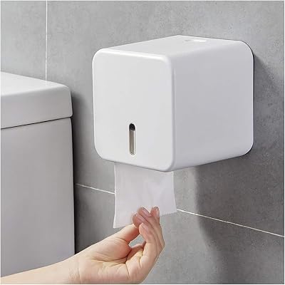 Colist White Self Adhesive Toilet Roll Holder Wall Mounted No Drilling