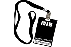 EDYL Man in Black ID Badge Holder, ID Badge Card with Lanyards, Detachable Waterproof Decorative Badge Props, Men in Black Costume ID Badge Holder Suitable for Office, Christmas, Halloween,Party,1 Pack