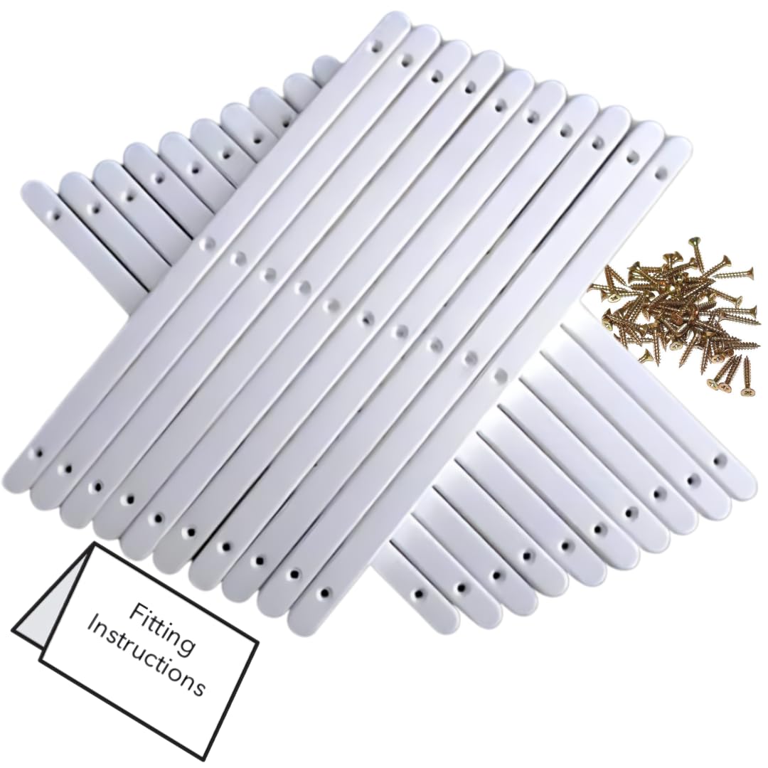 Prime Products UK - 20 (10 Pairs) of White Plastic Drawer Runners with Screws and Instructions for Furniture. Replacement Plastic Drawer Rails, Drawer Slides Runners, Bedroom Cabinet Rails Sliders