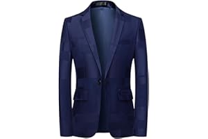 UNINUKOO Mens Blazer Jacket Plaid Slim Fit Casual Party Prom Ligthweight Sport Coat Suit Separates