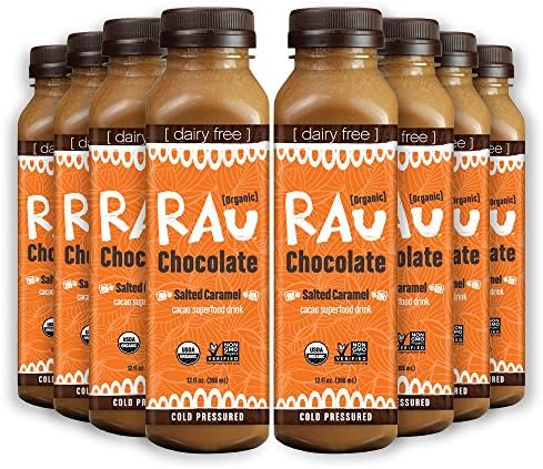 Organic Superfood Drinking Chocolate (RAU SALTED CARAMEL) - Gluten Free, Paleo Friendly, No Preservatives, 12 Ounce (Pack of 8)