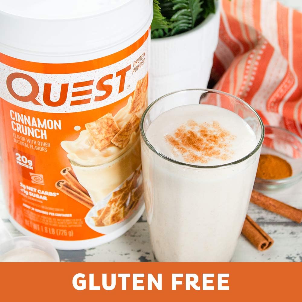 Quest Nutrition Cinnamon Crunch Protein Powder, High Protein, Low Carb, Gluten Free, Soy Free, 25.6 Ounce (Pack of 1): Health & Personal Care