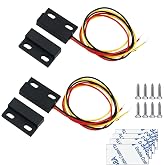 Magnetic Reed Switch,Normally Closed/Open NO/NC Waterproof DC 12V Magnetic Switchs,Micro Door Sensor Window Contact Reed Switch for Access Control Replace Alarm System（2 Pack）