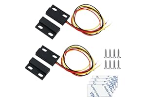 AOAUTO Magnetic Reed Switch,Normally Closed/Open NO/NC Waterproof DC 12V Magnetic Switchs,Micro Door Sensor Window Contact Reed Switch for Access Control Replace Alarm System（2 Pack）