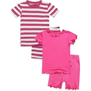 Vaenait Infant Toddler Kids Junior Girls Boys Summer Viscose Soft Stripe Short Sleepwear Pajamas Pjs Set