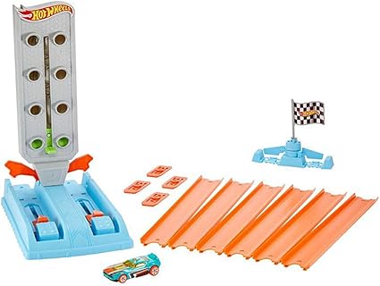 Amazon.com: Hot Wheels Dragstrip Champion Action Track Set GBF82 - Circuito de arrastre con puerta de inicio: Toys \u0026 Games