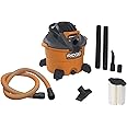 RIDGID Wet Dry Vacuums VAC1200 Heavy Duty Wet Dry Vacuum Cleaner and Blower Vac, 12-Gallon, 5.0 Peak Horsepower Detachable Leaf Blower Vacuum Cleaner with Pro-Grade Hose