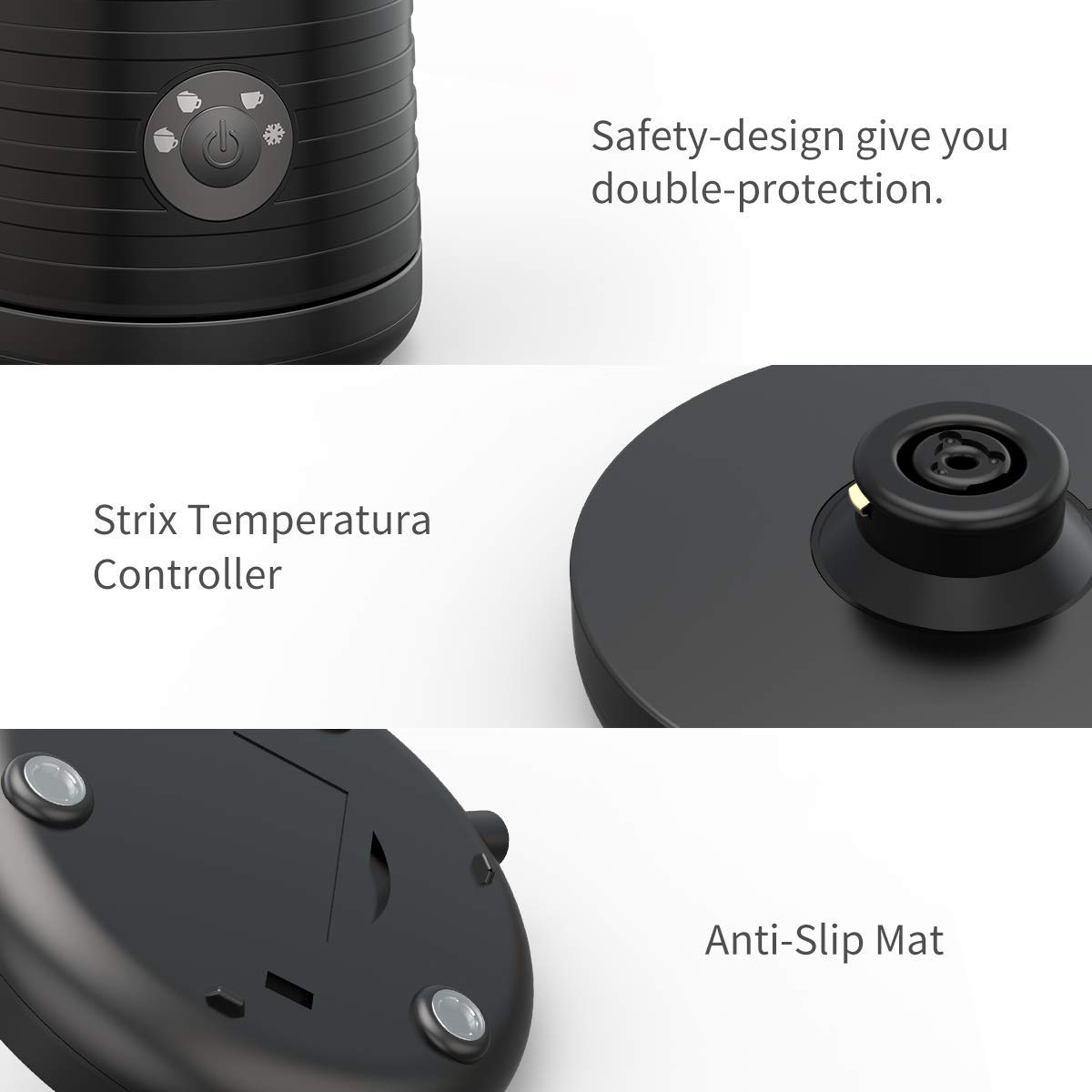 Automatic Milk Frother, Electric Milk Steamer Soft Foam Maker for Hot and Cold Milk Froth, Cappuccino Hot Chocolate, Coffee, Latte, Warmer Heater, Non-Stick Interior