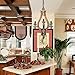 DOCHEER Vintage Rustic Wooden Chandelier Farmhouse 3-Light Wood Chandeliers Ceiling Pendant Lighting Fixture for Kitchen Island, Dining Room, Foyer, Entryway, Bedrooms.