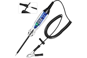 WINAMOO Automotive Circuit Tester DC 3V-60V Digital LED Test Light with Portable PU Extended Spring Wire, Auto Bidirectional Voltage Tester Electric Test Pen with Voltmeter