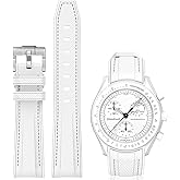 HEYOZURY Watch Bands for Omega X Swatch Moonswatch Watch 20mm Curved Rubber Strap Silicone Watch Band Men Women Replacement Bracelet Omega MoonSwatch Speedmaster No Gap Strap