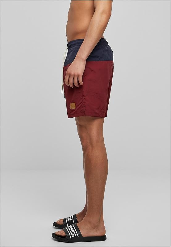Homme Block Swim Shorts de bain, Nvy/Burgundy, M EU