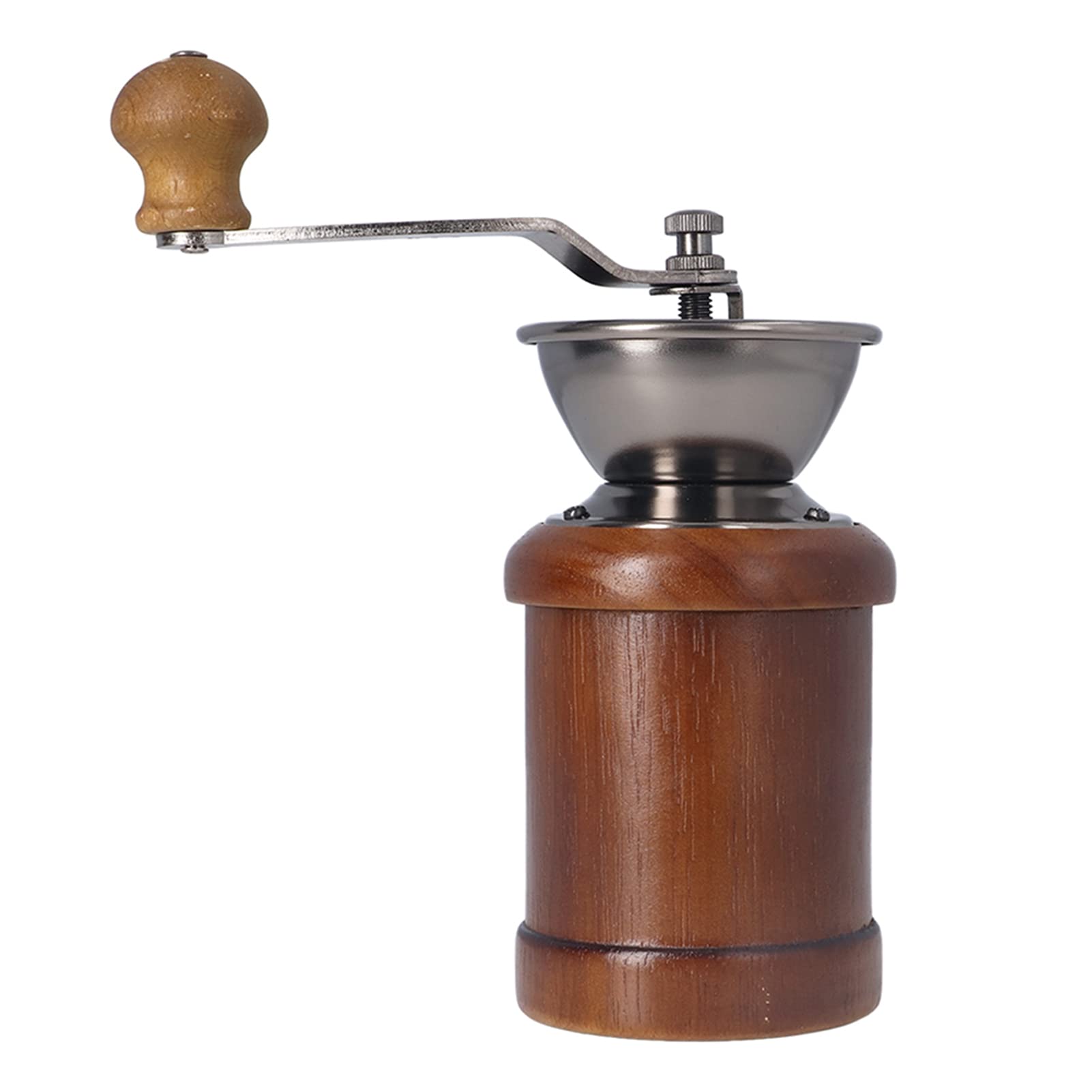 Manual Coffee Grinder, Adjustable Coarseness Coffee Mill Grinder Coffee Bean Grinder Vintage Antique Wooden Hand Grinder Hand Held Coffee Mill for Kitchen Camping (Dark Color)