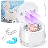 Ultrasonic Retainer Cleaner Machine, 45kHz Professional Ultrasonic Jewelry Cleaner, 200ML Portable Sonic Cleaning Pod Ultraso