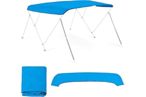 EAST CAPTAIN 3 Bow Bimini Top Replacement Cover, Bimini Tops for Pontoon Boats 6 Foot Long Durable Marine Grade Sun Shade Boat Canopy Easy Install Zipper Sleeves with Bimini Storage Boot Cover
