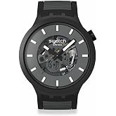 Swatch Big Bold Biosourced Lacquered Unisex Watch Casual Polymer Black Automatic Waterproof Past The Horizon