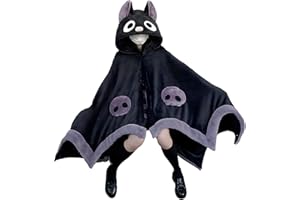 ADKBO Cute Bat Blanket Hoodie, Wearable Bat Blanket Adult for Halloween Cosplay, Soft Hooded Bat Cape for Women