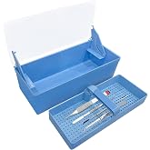 TTKBHHQ-Dental Instrument Sterilization Box, Cold Sterilization Tray Depository for Plastic Instruments for Dentistry, Dental Tools, Tattooing, and Nail Care. (blue)