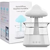 cjc Cloud Rain Humidifier for bedroom with Soothing Rain Sounds Sleep Aid, Waterfall Night Light, Mushroom Design Air Moistur