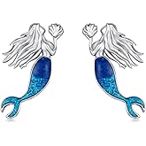 Midir&Etain Ocean Earrings 925 Sterling Silver Sea Animal Earrings Starfish/Shark/Manatee/Dolphin Earrings Jewelry Gifts for Women
