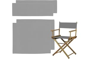 STAY GENT 2 Set Replacement Cover Canvas for Directors Chair, 20cm X 52cm + 52cm X 41cm, Grey