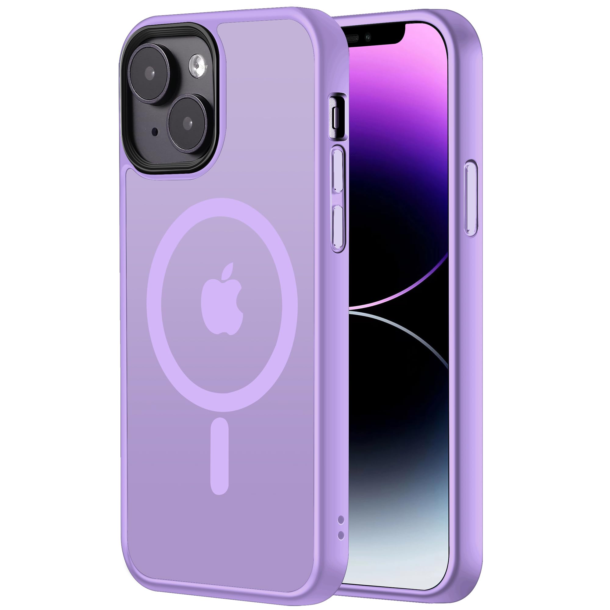 Tigowos for iPhone 15 Plus&iPhone 14 Plus Phone Case Fits MagSafe 10FT Drop Resistant Matte Skin Feeling Back Cover for iPhone 15 Plus&iPhone 14 Plus Case，Light Purple
