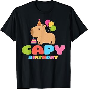 Capy Birthday Capybara Lover Funny Rodent Animal Bday Party T-Shirt