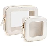 FFpaw Clear Makeup Bag Set, Travel Makeup Case Clear Cosmetic Travel Bag Small Makeup Organizer Mini Make Up Pouch for Purse Waterproof Toiletry Bag Portable Car Essentials Car Organizer