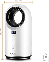 TCP Smart Portable Bladeless Heater Fan 1500W White App WiFi Voice Alexa Google view 9