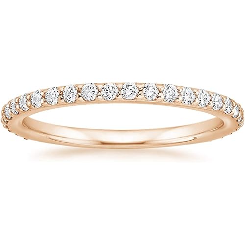 PAVOI 14K Gold Plated Sterling Silver Cubic Zirconia Diamond Stackable Eternity Bands for Women