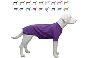 Lovelonglong Pet Clothing Dog Costumes Basic Blank T-Shirt Tee Shirts for Large Dogs Purple XXXXL