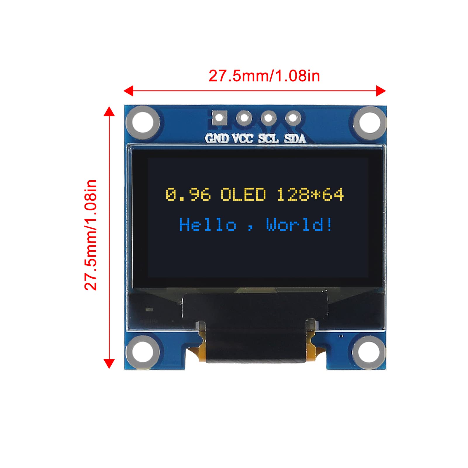 Display OLED RGB 0,96" Per Raspberry Pi, Arduino, STM32 | Risoluzione 96x64, Interfaccia SPI