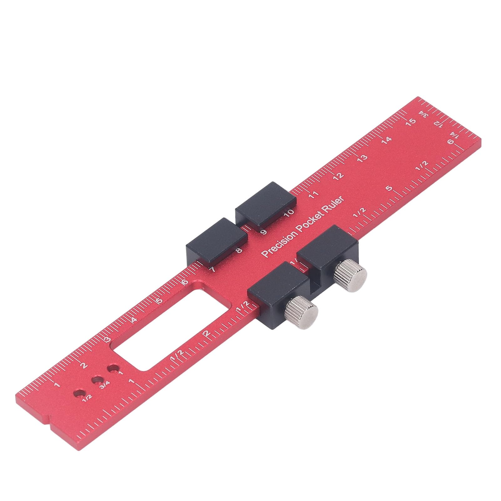 Aramox Sliding Woodworking Ruler with Slide Stop for Pocket Measurements - Aluminium, Machine-Crafted, 160mm/6.3in