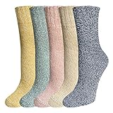 Women Winter Socks Novelty Gift Socks Vintage Soft Cute Patterened Crew Socks 5packs (Multi-color9)