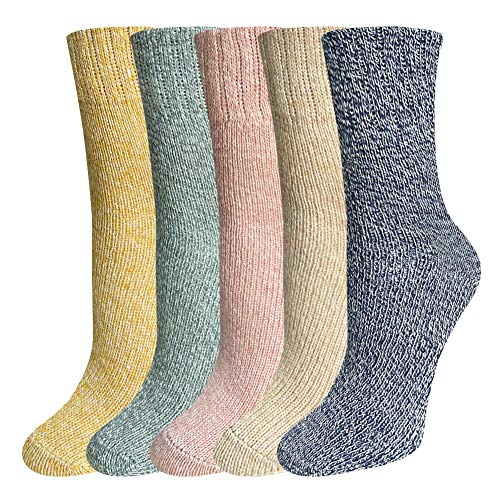 Women Winter Socks Women Socks Warm Thick Soft Wool Socks Christmas Gift Socks for Women Cozy Crew Socks-5packs