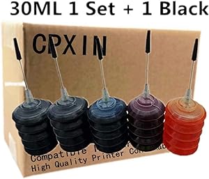 Universal Refill Ink kit for Canon HP Brother Inkjet Printer (30ML 1 Set 1 Black 5 Pcs)