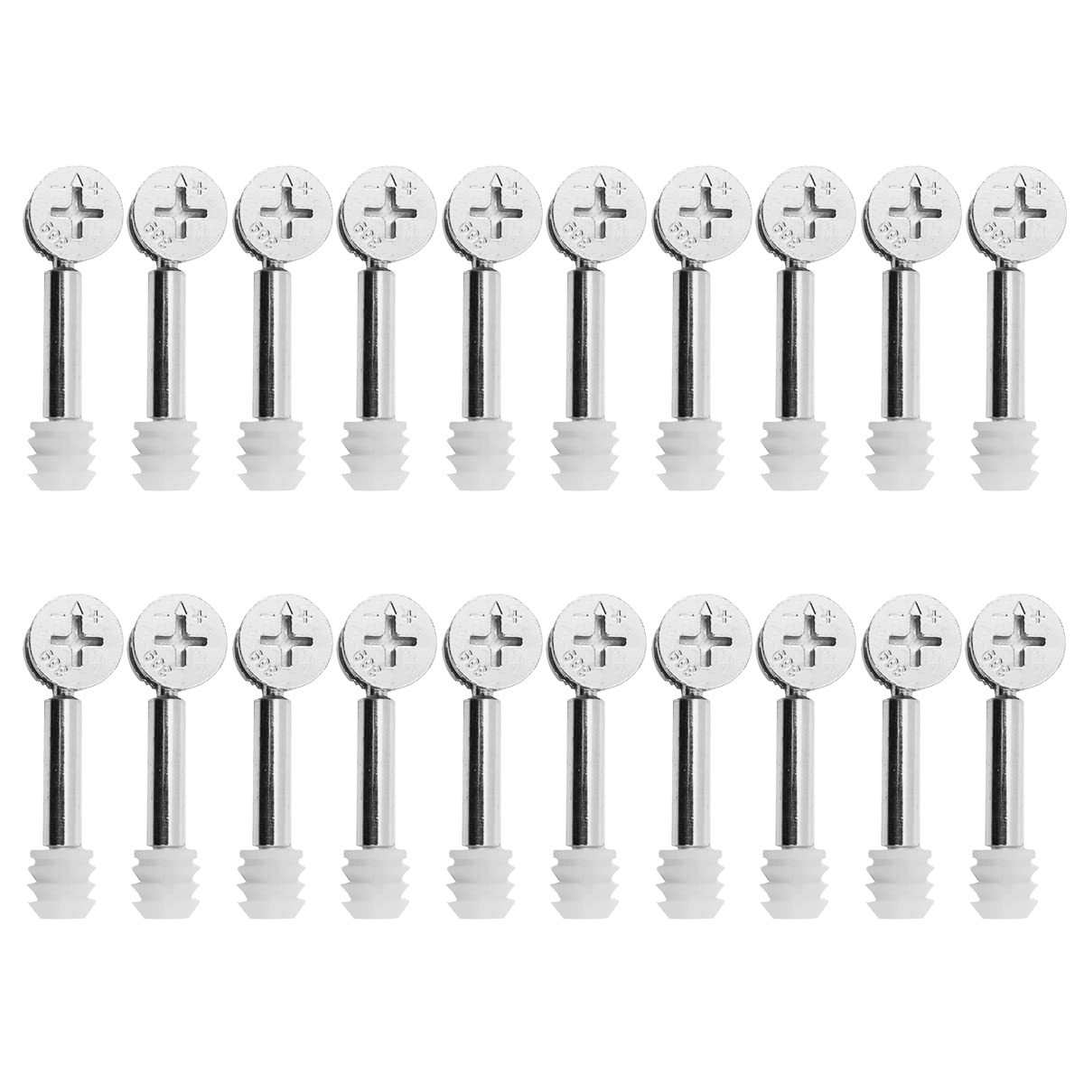 Hsthe Sea 20PCS 3 in 1 Furniture Connector Connecting Fittings Eccentric Cam Lock Ø15mm and M6x40mm Dowel Screws for Wardrobe Fitting Splicing Locking Connecting