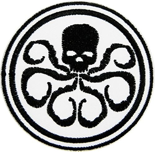 Captain America Hydra Logo Embroidered Patch White/black