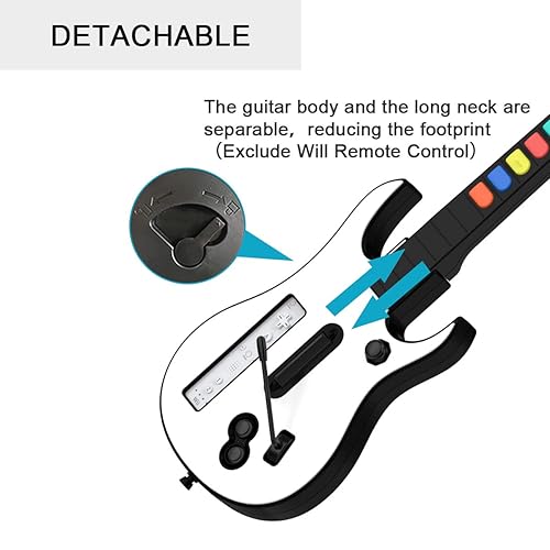 NBCP Wii Guitar Hero Controller Wireless Compatible with Guitar